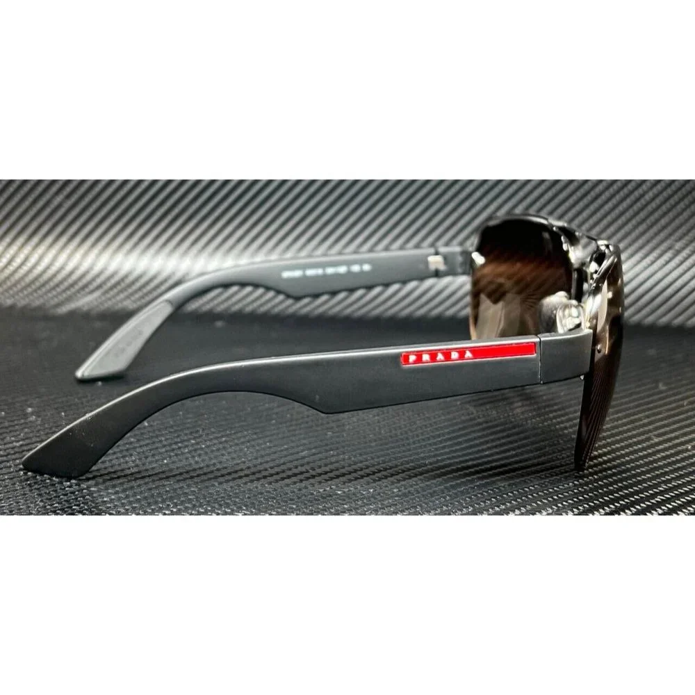 New! Prada Gunmetal Brown Mens 64mm Sunglasses